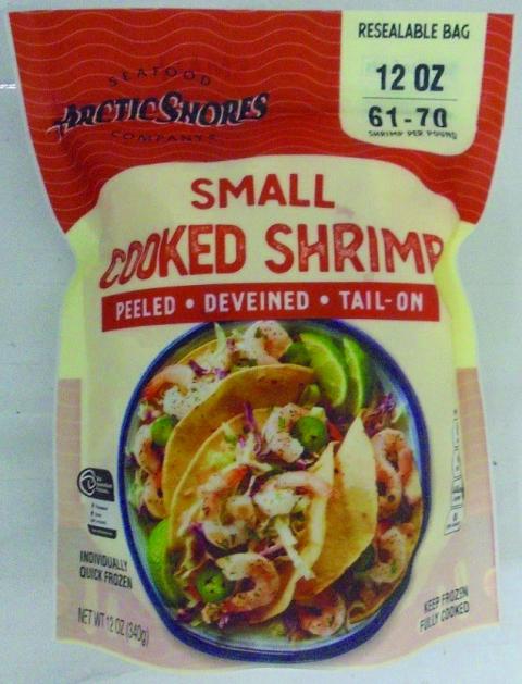 FROZEN SMALL COOKED SHRIMP 61/70 ARTIC SHORES 1LB BAG