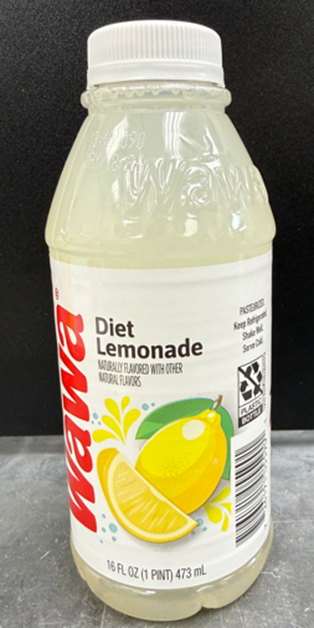 Wawa Iced tea, diet lemonade 16 oz pint bottle (Front view)