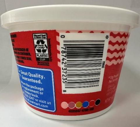 16 oz. container Great Value Small Curd Cottage Cheese – 4% milkfat minimum