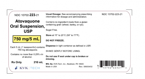 Atovaquone Oral Suspension, USP 750 mg/5mL label