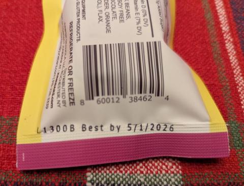 Photograph of product code for Peanut Butter Chocolate Chip Junebar, 2.39 oz.