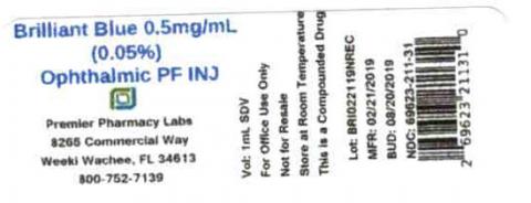 Brilliant Blue 0.5mg/mL (0.05%) PF Ophthalmic INJ, Premier Pharmacy Labs