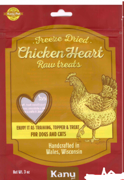 Kanu Pets Freeze-Dried Chicken Heart Raw Treats front