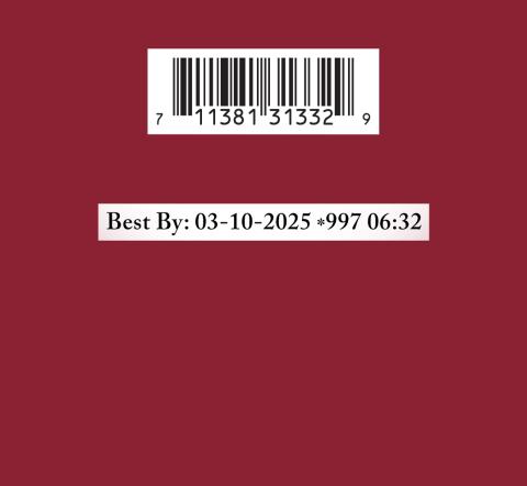 3. “Bottom label, UPC 711381313329  and Best By 03-10-2025”