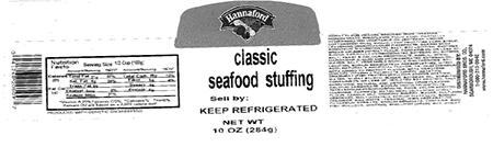 Label, Hannaford Classic Seafood Stuffing, 10 oz.