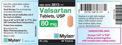 Alternate Label, Valsartan Tablets, 80mg