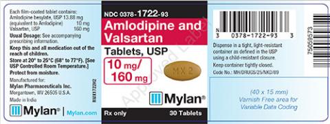 Amlodipine and Valsartan Tablets, USP 10mg/160mg