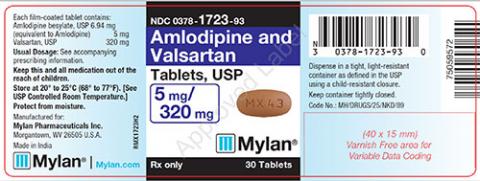Amlodipine and Valsartan Tablets, USP 5mg/320mg