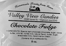Labeling, Valley View Candies Chocolate Fudge