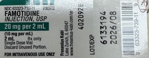 FDA Recall: Fresenius Kabi Famotidine Injection, USP 20