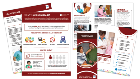 Screenshot of the Office of Minority Health and Health Equity's heart disease resources