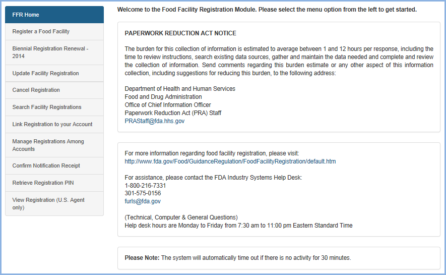 Fda registration number