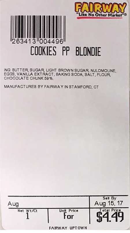 Label, Blondie Cookies