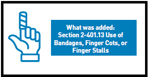 New 2017 Food Code Section on Bandages, Finger Cots, or Finger Stalls