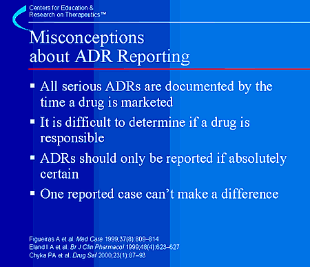 Misconceptions about ADR Reporting