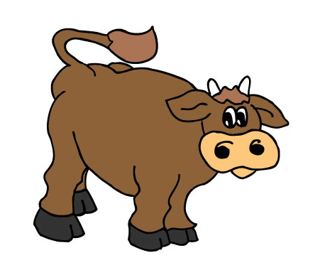 brown cartoon cow