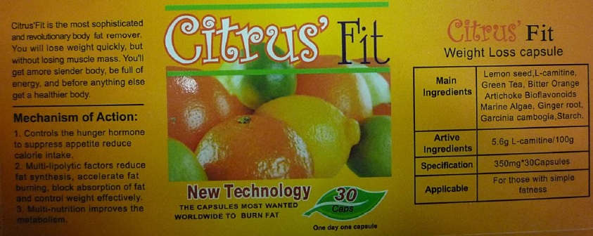 Public Notification: Citrus' Fit contains hidden drug ingredients