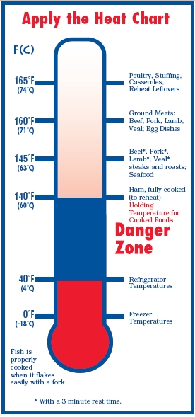 CFSAN Food Safety Moms-to-Be Educator Tools Apply the Heat: A chart of proper cooking temperatures for foods