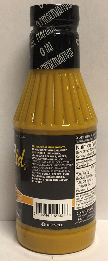 Carolina Gold Honey Sauce UPC product image