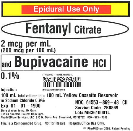 "2 mcg/mL Fentanyl Citrate and 0.1% Bupivacaine HCl (Preservative Free) in 0.9% Sodium Chloride"