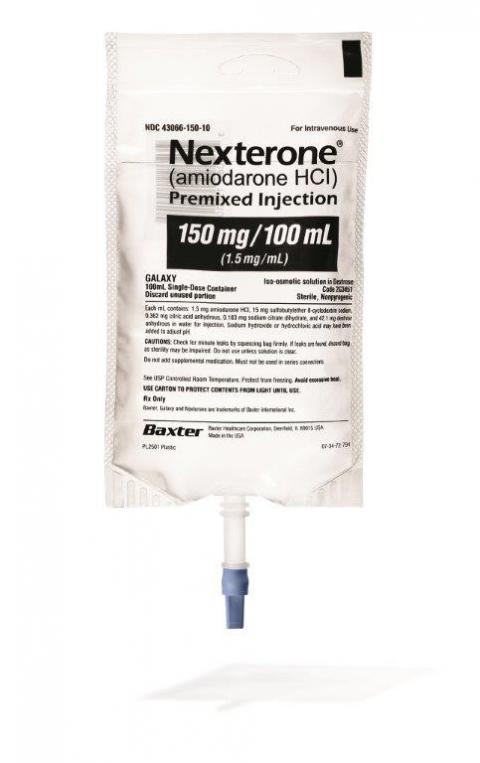 "NEXTERONE (amiodarone HCl) Premixed Injection, 150 mg/100 mL"