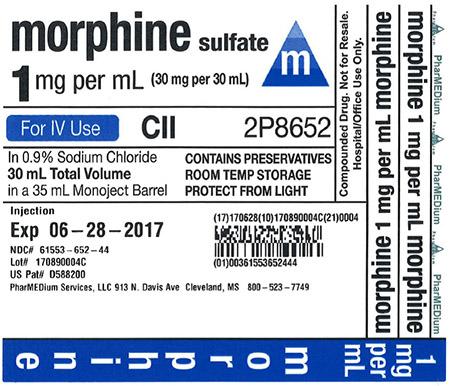 "Image 1 - 1 mg/mL Morphine Sulfate (Preservative Free) (Contains Sulfites) in 0.9% Sodium Chloride"