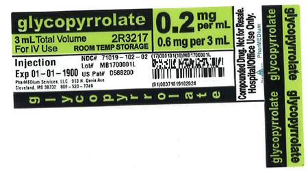 "0.2 mg/mL Glycopyrrolate 3 mL in 3 mL BD Syringe Kit Check Tagged"