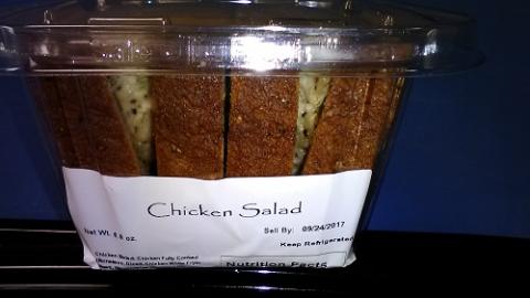 "Chicken Salad Sandwich in clear package"