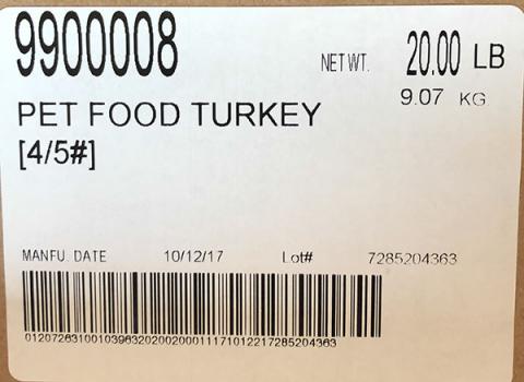 Raws For Paws Recalls Turkey Pet Food Because of Possible Salmonella Health Risk.jpg