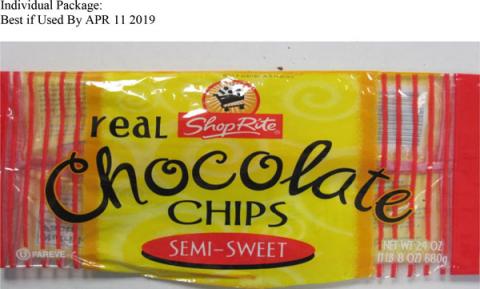 ShopRite brand Semi-Sweet Real Chocolate Chips, Best if Used By APR 11 2019