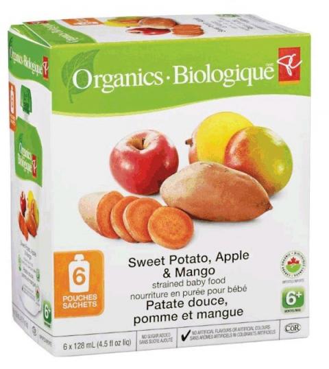 Sweet Potato, Apple and Mango - strained baby food - 6x128 millilitre