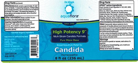 Image 1 - Product labeling, Dr. King’s Aquaflora Candida 8 fl oz (236 mL) Lot 120217R