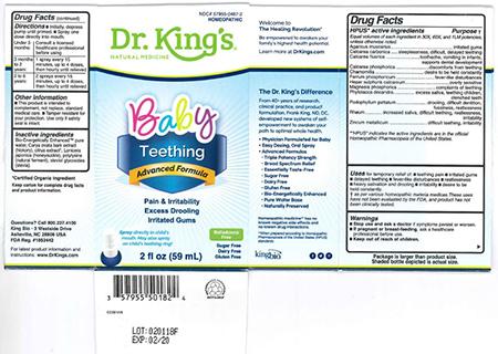 Image 1 - Product labeling, Dr. King’s Baby Teething 2 fl oz (59 mL) carton