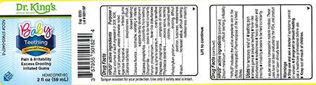 Image 1 - Product labeling, Dr. King’s Baby Teething 2 fl oz (59 mL)