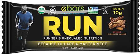 ebars RUN RUNNERS UNEQUALED NUTRITION ORGANIC CHOCOLATE ALMOND NET WT 1.6 OZ 45g.jpg