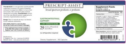 Prescript-Assist, broad spectrum probiotic; prebiotic, GASTROINTESTINAL SUPPORT, Dietary Supplement, 90 Capsules